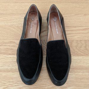shoes 8 M black leather suede loafer flat